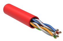 ITK Витая пара U/UTP кат.5E 4х2х24AWG solid LSZH нг(А)-HF красный (305м) | код LC1-C5E04-124 | IEK