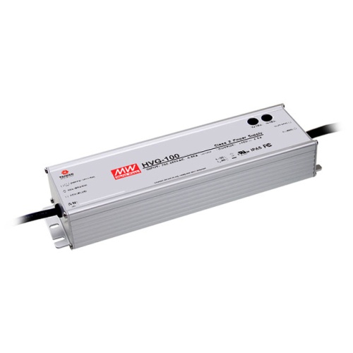 Источник питания AC-DC драйвер светодиодов, 100Вт, IP65, ККМ, вход 180…480В AC, 47…63Гц/254…679В DC, выход 20В/4.8А, рег. выхода 17…22В/2.64…4.8A, изоляция 3750В AC, в кожухе 236х68х39, -40…+70С | код HVG-100-20A | MeanWell