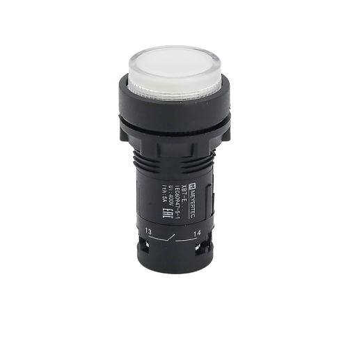 Кнопка белая выступающая с подсветкой, 1NO, 220V AC, IP54, пластик MTB7-EW31616 | код 132716 | MEYERTEC