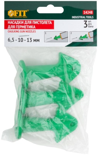 Насадки пластиковые сменные для Пистолетов для герметика, набор 3 шт. | код 14248 | FIT фото 3