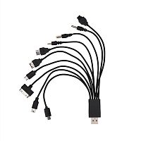 USB-кабель 10 в 1: 5P/5P/DC2.0/micro USB/DC4.5/DC3.5/Samsung G600/iPhone4/micro USB | код 18-1196 | REXANT