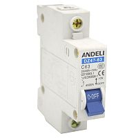 Авт. выкл. DZ47-63/1P 32A 4.5kA х-ка B (ANDELI) | код ADL01-011 | ANDELI
