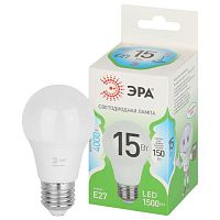 Лампа светодиодная LED 15 Вт 1500Лм 4000К груша нейтральный E27 220-240В LED A60-15W-840-E27 Green Line | код Б0067128 | ЭРА