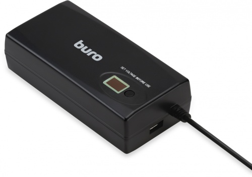 Блок питания Buro BUM-1245M90 ручной 90W 12V-24V 11-connectors 3.5A 1xUSB 1A от бытовой электросети LСD индикатор | код 825361 | BURO