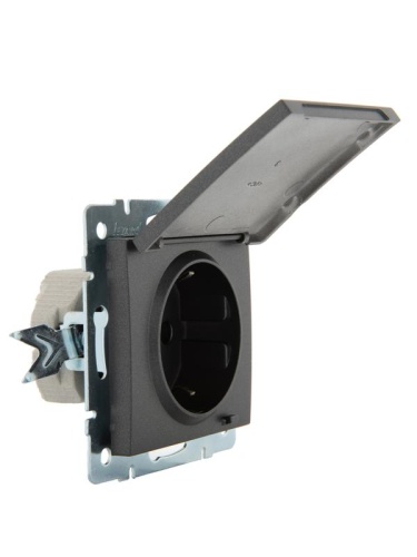 RAIN Розетка 1СП ТВ оконечная Черный графит | код 703-4188-123 | LEZARD фото 3