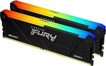 Память DDR4 2x16GB 3600MHz Kingston KF436C18BB2AK2/32 Fury Beast RGB RTL Gaming PC4-28800 CL18 DIMM 288-pin 1.35В dual rank с радиатором Ret | код 2001683 | Kingston