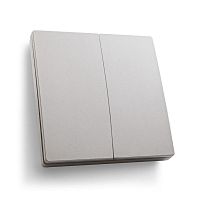Кнопка-выключатель беспроводной 230V 500W двухклавишный, серебро | код 41720 | Feron