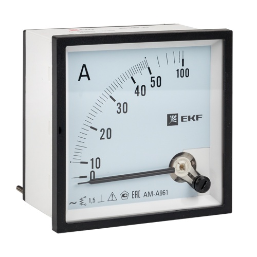 Амперметр AMA-961 аналоговый на панель (96х96) квадратный вырез 50А прямое подкл, | код ama-961-50 | EKF Амперметр AMA-961 аналоговый на панель (96х96) квадратный вырез 50А прямое подкл, | код ama-961-50 | EKF