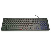 Клавиатура с подсветкой Gembird KB-240L, USB, черный, 104 клавиши, подсветка Rainbow, круглые клавиши, кабель 1.5м | код KB-240L | Gembird