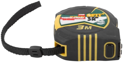 Рулетка Гранд 3мх16мм калибр. лента; нейлон. покрытие; магн. крючок; двойной стопор; прорезиненный корпус FIT 17323 фото 7