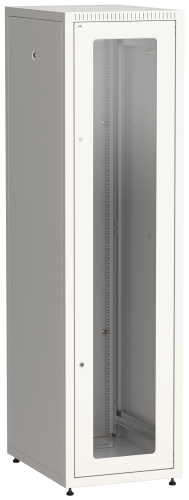 Шкаф LINEA E 42U 600х800мм двери 2шт стекло и металл серый | код. LE35-42U68-GM | ITK