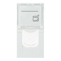 Адаптер 22,5x45 мм со шторкой для модуля Keystone, 1 порт (модуль), белый | код DR-513200 | Datarex