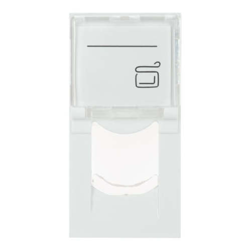 Адаптер 22,5x45 мм со шторкой для модуля Keystone, 1 порт (модуль), белый | код DR-513200 | Datarex