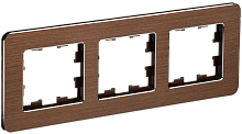 BRITE Рамка 3-мест. РУ-3-1-Бр металл коричн. RE AL IEK | код BR-M32-M-21-K30 | IEK