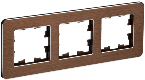 BRITE Рамка 3-мест. РУ-3-1-Бр металл коричн. RE AL IEK | код BR-M32-M-21-K30 | IEK