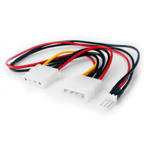 Кабель питания Cablexpert CC-PSU-5, для вентилятора 12V, molex -> molex + 3pin, 15см | код CC-PSU-5 | Cablexpert