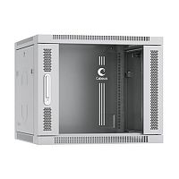 Cabeus SH-05F-9U60/60 Шкаф телекоммуникационный настенный 19 9U 600x600x501mm (ШхГхВ) дверь стекло, цвет серый (RAL 7035) | код 7064c | Cabeus