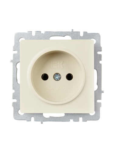 BRITE Розетка 1-местная без заземления без защитных шторок 10А РС10-1-0-БрКр бежевый | код BR-R10-10-K10 | IEK фото 5