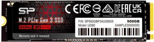 Накопитель SSD Silicon Power PCIe 3.0 x4 500GB SP500GBP34UD8005 UD80 M.2 2280 | код 1755879 | Silicon Power