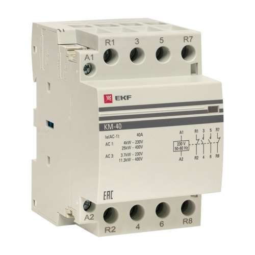 Контактор модульный КМ 40А 2NО+2NC (3 мод,) PROxima | код km-3-40-22 | EKF Контактор модульный КМ 40А 2NО+2NC (3 мод,) PROxima | код km-3-40-22 | EKF