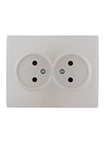 KARINA Розетка двойная б/з керамика жемчужно-белый перламутр (10шт/120шт) | код 707-3000-128 | Lezard