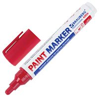 Маркер-краска лаковый (paint marker) 6 мм, КРАСНЫЙ, НИТРО-ОСНОВА, BRAUBERG PRO PLUS EXTRA, 151452 | код 151452 | BRAUBERG