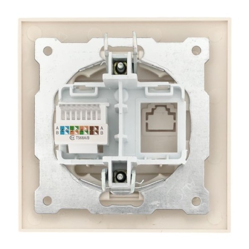 Валенсия розетка компьютерная RJ-45 1-местная кремовая PROxima | код EWK01-035-20 | EKF фото 4