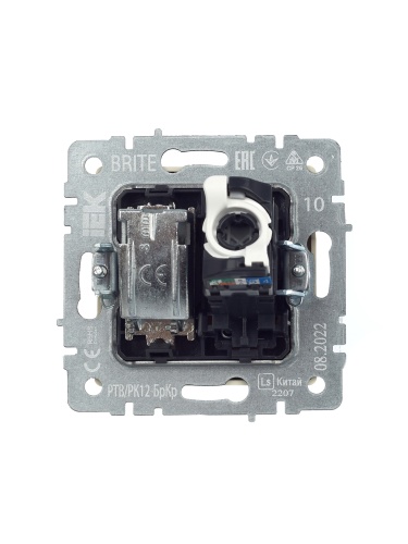 BRITE Розетка двойная TV+RJ45 кат.5E РТВ/РК12-БрКр бежевый | код BR-AK20-1-K10 | IEK фото 6