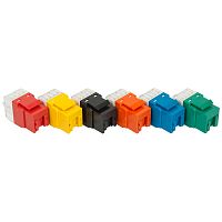 Модуль Keystone, RJ45, кат.5E, UTP, 180 градусов, со встроенной шторкой, оранжевый | код LAN-OK45U5E/180P-OR | LANMASTER