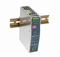 Блок питания AC-DC, 77Вт, вход 90-264V AC, 47-63Гц,127-370В DC, выход 48В,1.6A, рег. вых 48-55В, в кожухе на DIN-рейку | код EDR-75-48 | Mean Well