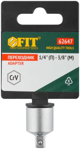Переходник для воротка CrV Профи 1/4'' (П) - 3/8'' (М) | код 62647 | FIT фото 3