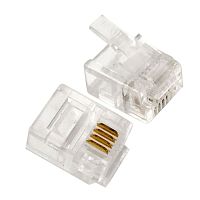 Вилка телефонная MP-6p4c/5, контакты 3m (100 шт.) RJ-11 | код MP-6p4c/5 | Cablexpert