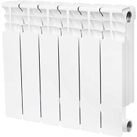 Радиатор биметаллический секционный 350/90/6 боковое подключение | код SRB-0310-035006 | STOUT