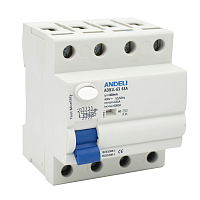 УЗО ADB1L-63 4P 32A 30mA тип AC 6kA (ANDELI) | код ADL03-020 | ANDELI