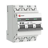 Автоматический выключатель 3P 50А (В) 4,5kA ВА 47-63 PROxima | код mcb4763-3-50B-pro | EKF