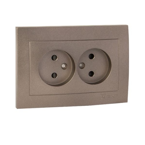 Валенсия лицевая панель розетка 2-местной б/з 10А графит с защ, штор, PROxima | код ESR10-L-102-60 | EKF фото 4