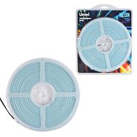 Лента гибкая светодиодная NEON ULS-N01-2835-120LED/m-6мм-IP67-DC12V-9W/m-5м-LIGHTBLUE катушка 5м в блистере голубой свет | код UL-00009091 | Uniel