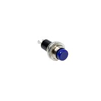 Выключатель-кнопка металл 220V 2А (2с) (ON)-OFF 10.2 синяя Mini REXANT | код 36-3332 | REXANT