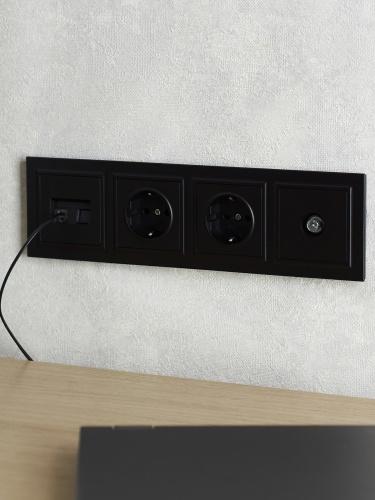 BRITE Рамка 4-местная РУ-4-БрЧ черный | код BR-M42-K02 | IEK фото 5