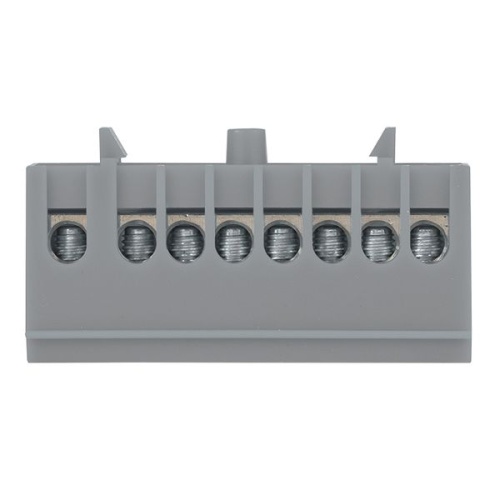 Шина "фаза" L (6х9мм) 8 отверстий латунь серый изолированный корпус на DIN-рейку PROxima | код sn0-63-8-is | EKF фото 3