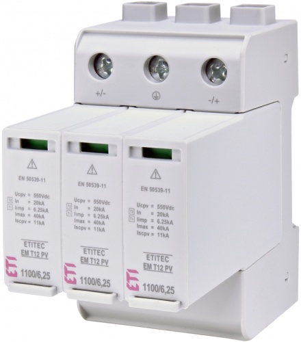 Ограничитель перенапряжения ETITEC EM T12 PV 1100/6,25 Y (для PV систем) | код 002440580 | ETI