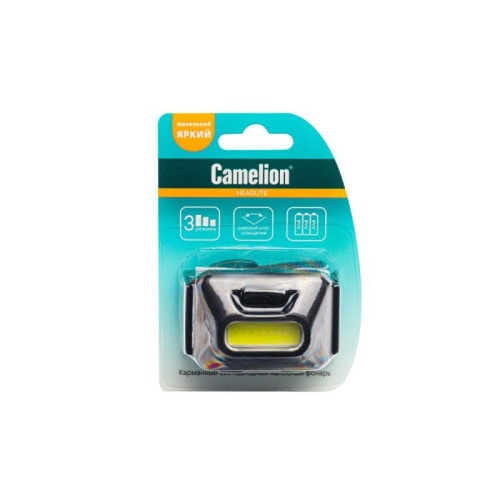 Фонарь налобный LED5384 1Вт COB LED 3 реж. 3XAAA пласт блист черн. Camelion 15689