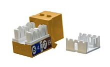 Hyperline KJ9-8P8C-C5e-90-OR Вставка Keystone Jack RJ-45(8P8C), категория 5e, оранжевая | код 432654 | Hyperline