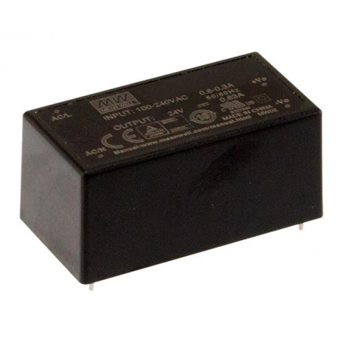 Источник питания AC-DC, 15Вт, вход 80...264В AC 47...440 Гц, выход 15В/1А, изоляция 4000В AC, в кожухе 52.4х27.2х24мм, -40...+85C | код MPM-15-15 | MeanWell