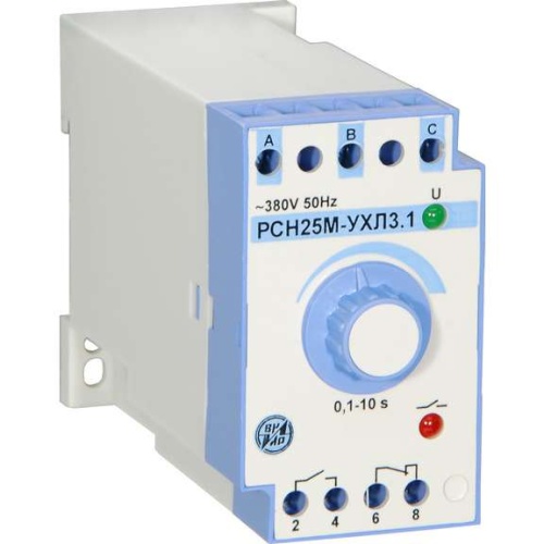 Реле контроля трехфазного напряжения РСН-25М 380В 50Гц 0,1-10с. защ. | код A8120-77135624 | ВНИИР