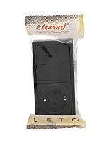Блок ОП LETO (1-кл. выключатель проходной + 1-м розетка с заземл.) горизонт. черн. бархат LEZARD 752-4200-170BVP