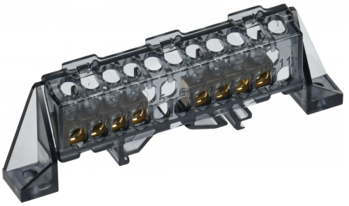 TEKFOR Шина N ноль в комб. изол. Стойка 6х9-4+4-Ч IEK | код TF-NN10-44-DP-K02 | IEK