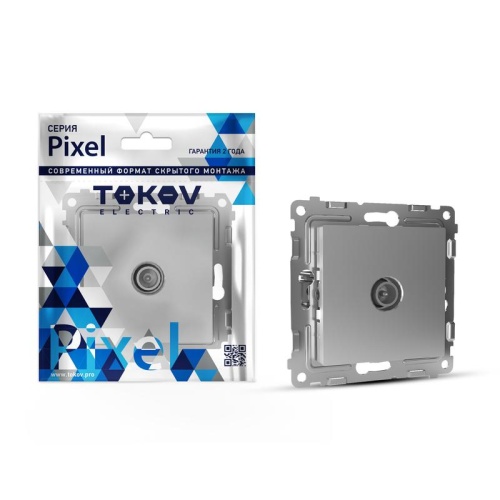 Розетка TV оконечная СП Pixel 1DB механизм алюм. | код TKE-PX-A1O-C03 | TOKOV ELECTRIC