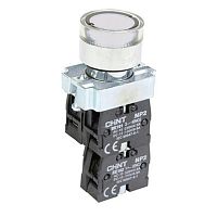 Кнопка управления NP2-BW1161 выступающая, белая, 1НО, AC/DC230В (LED), IP40 (R) | код 575776 | CHINT