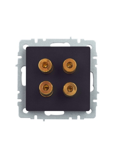 BRITE Аудиорозетка 4-мест. РА10-БрЧ черн. IEK | код BR-S40-K02 | IEK фото 2